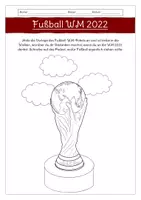 Vorschau - Arbeitsblätter - WM 2022 in Katar: Nachdenk-Blatt (Ausmalbild FIFA-Pokal mit Reflexions-Aufgaben) - Seite 2
