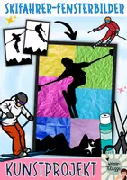Vorschau - Mal- und Bastelvorlagen - Winter Fensterbilder: Skifahrer Kunstprojekt / Kunstidee /Bastelidee - Deckblatt