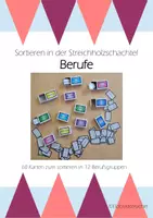 Vorschau - Stationenlernen - Sortieren in Streichholzschachteln - Thema: Berufe - Deckblatt