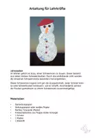 Vorschau - Mal- und Bastelvorlagen - Kunst Schneemann, Fensterdekoration, Grundschule - Seite 1