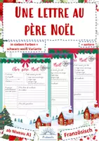Vorschau - Arbeitsblätter - Écrire une lettre au père Noël II - Vorstrukturierter Brief an den Weihnachtsmann Weihnachten (Französisch) - Deckblatt