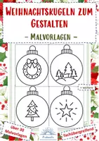 Vorschau - Mal- und Bastelvorlagen - Malvorlage Weihnachtskugeln/ Christbaumkugeln (Weihnachten) - Deckblatt