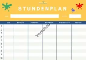 Vorschau - Poster - 2 Kopiervorlagen: Stundenplan für Ganztagsschulen - Seite 1