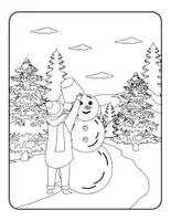 Vorschau - Mal- und Bastelvorlagen - Kunstprojekt Winter Malvorlagen / Ausmalbilder - Seite 1