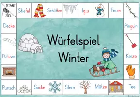 Vorschau - Arbeitsblätter - Würfelspiel Winter: Schreiben und Lesen - Seite 2