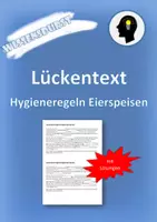 Vorschau - Arbeitsblätter - Lückentext Hygieneregeln Eierspeisen - Deckblatt