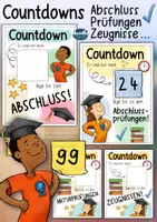 Vorschau - Mal- und Bastelvorlagen - Countdown - Prüfung / Abschluss / Abitur / Zeugnis - Deckblatt