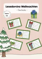 Vorschau - Stationenlernen - Lesedomino - Weihnachten (Geschenke) - Deckblatt