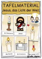 Vorschau - Stundenentwürfe - Jesus als Licht der Welt / Symbol Licht Tafelmaterial Grundschule Religion - Deckblatt