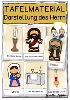 Vorschau - Stundenentwürfe - Darstellung des Herrn / Mariä Lichtmess Tafelmaterial / Bildkarten / Flashcards Kirchenjahr Religion Grundschule - Deckblatt