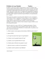Vorschau - Text - El fútbol y La Copa Mundial Lectura: Spanische Lesung - Deckblatt