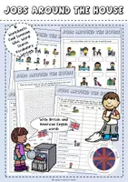 Vorschau - Arbeitsblätter - Jobs around the house Worksheets - Deckblatt