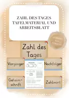 Vorschau - Arbeitsblätter - Zahl des Tages Tafelmaterial und Arbeitsblatt - Deckblatt