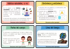 Vista previa - Tarjetas / Manipulativos - 16 Descansos activos - página 1