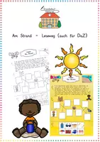Vorschau - Arbeitsblätter - Am Strand / Sommer: Leseweg (Lesen & Kleben) - DaZ / Deutsch - Kl. 2/3 - Deckblatt