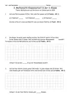 Vorschau - Klassenarbeiten - Klassenarbeit: Multiplikation + Division, ZR 1000 (Klasse 3) - Seite 3