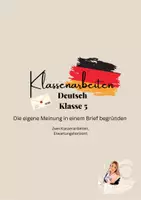Vorschau - Klassenarbeiten - Die eigene Meinung begründen-Klassenarbeiten Deutsch - Deckblatt