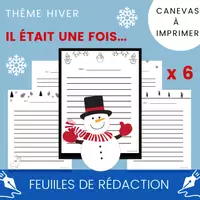 Aperçu - Feuilles d'exercices - Feuille Écriture Dictée Rédaction Hiver - Page de couverture