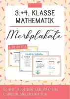 Vorschau - Merkblätter - Merkplakate - Addition, Subtraktion, Multiplikation, Division - Deckblatt