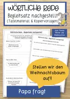 Vorschau - Anderer Materialtyp - Wörtliche Rede – nachgestellter Begleitsatz - Deckblatt