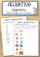 Vorschau - Anderer Materialtyp - Adjektive und ihre Gegenteile – Kopiervorlagen - Deckblatt