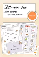 Vorschau - Arbeitsblätter - Klettmappe: Artikel zuordnen - Tiere - Deckblatt