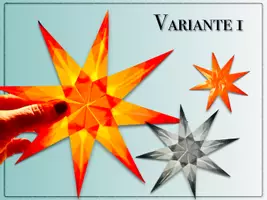 Vista previa - Manualidades / Dibujos para colorear - ESTRELLA de papel para la ventana (estrella navideña) - 2 variantes (Navidad) - página 2