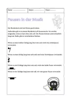 Vorschau - Arbeitsblätter - Merkblatt zu den Pausenwerte im Fach Musik - Seite 1