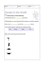 Vorschau - Arbeitsblätter - Pausen in der Musik: Arbeitsblätter - Seite 1