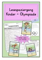 Vorschau - Arbeitsblätter - Lesespaziergang : Kinder Olympiade - Deckblatt