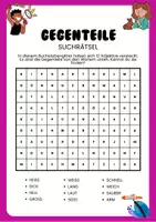 Vorschau - Arbeitsblätter - Wortgitter Gegenteile - Deckblatt