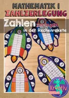 Vorschau - Mal- und Bastelvorlagen - Mathematik Zahlen zerlegen mit Rechenraketen - Deckblatt
