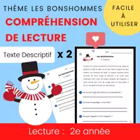 Aperçu - Texte - Compréhension de Lecture Texte Descriptif BONHOMME - Page de couverture