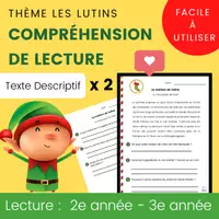 Aperçu - Texte - Compréhension de Lecture Texte Descriptif LUTINS - Page de couverture