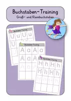 Vorschau - Arbeitsblätter - Buchstaben-Training Nachspuren Groß- und Kleinbuchstaben (Druckschrift) - Deckblatt