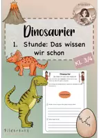 Vorschau - Unterrichtsreihen - Dinosaurier- 1. Stunde: Vorwissen - Deckblatt