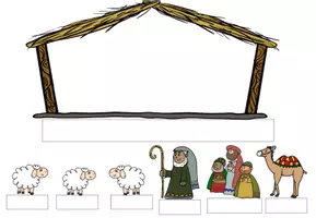 Vorschau - Arbeitsblätter - Weihnachtskrippe basteln, Schuhkarton, Aufstellfiguren, Krippe ausmalen, Weihnachten - Seite 2