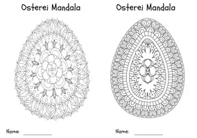 Vorschau - Mal- und Bastelvorlagen - Ostereier Ausmalbilder: 6 Mandalas in A5 Größe - Seite 2