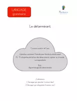 Aperçu - Feuilles d'exercices - Grammaire - Le determinant - Page 1