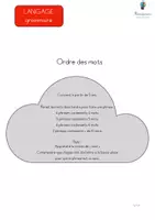 Aperçu - Feuilles d'exercices - Grammaire - L'ordre des mots - Page 1