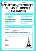 Vorschau - Merkblätter - Zeitform-Steckbrief: Le passé composé avec avoir - Seite 1