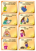 Vorschau - Stationenlernen - Stop and Swap Cards Simple Present Positive and Negative Sentences - Seite 1