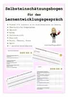 Vorschau - Arbeitsblätter - Selbsteinschätzungsbogen für das Lernentwicklungsgespräch von - Deckblatt