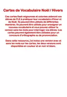 Aperçu - Cartes / Images - Cartes de Vocabulaire de Noël Hivers pour FLE - Page 1