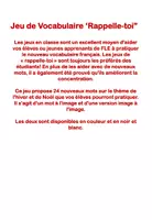 Aperçu - Jeux - Jeu de Vocabulaire de Noël Hivers Rappelle-toi - FLE - Page 1
