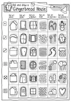 Vorschau - Arbeitsblätter - Roll and Draw Activity - Gingerbread House - Seite 1