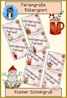Vorschau - Mal- und Bastelvorlagen - Feriengrüße, Weihnachten, Winter, Ferien - Deckblatt