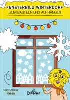 Vorschau - Mal- und Bastelvorlagen - Fensterbild Winterdorf - Weihnachtliche Fensterbilder Bastelvorlage - Deckblatt