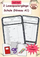 Vorschau - Arbeitsblätter - DaZ / DaF: Zwei Lesespaziergänge -Thema Schule - Deckblatt