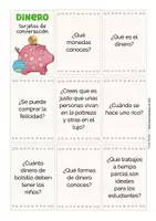 Vista previa - Unidades / Secuencias / Situaciones de Aprendizaje - dinero tarjetas de conversación Español y ELE - página 1